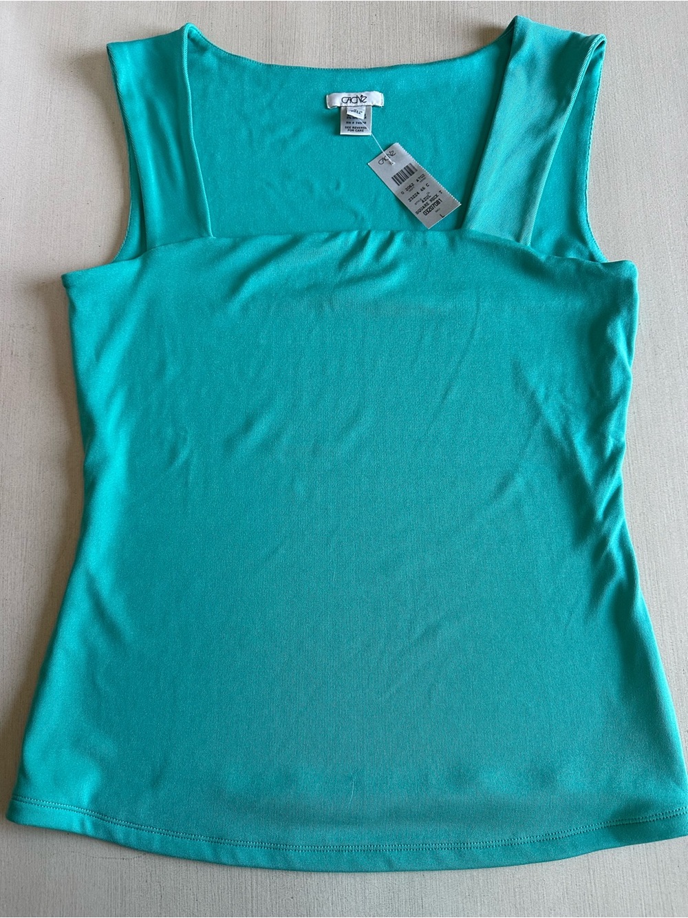 NWT Cache Teal Square-Neck Tank Top - size L.